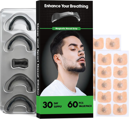 Magnetic Nasal Strips (30 Pairs) - Anti-Snoring Magnetic Nose Strips for Sleeping, Breathable Snore Reducing Aids & Sleep Aid Nasal Magnets anti Snoring Devices